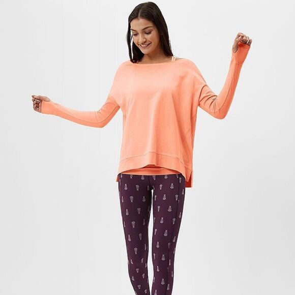 Sweaty Betty Peach Coral Pullover Sweatshirt Long Sleeve Small - Picture 1 of 10